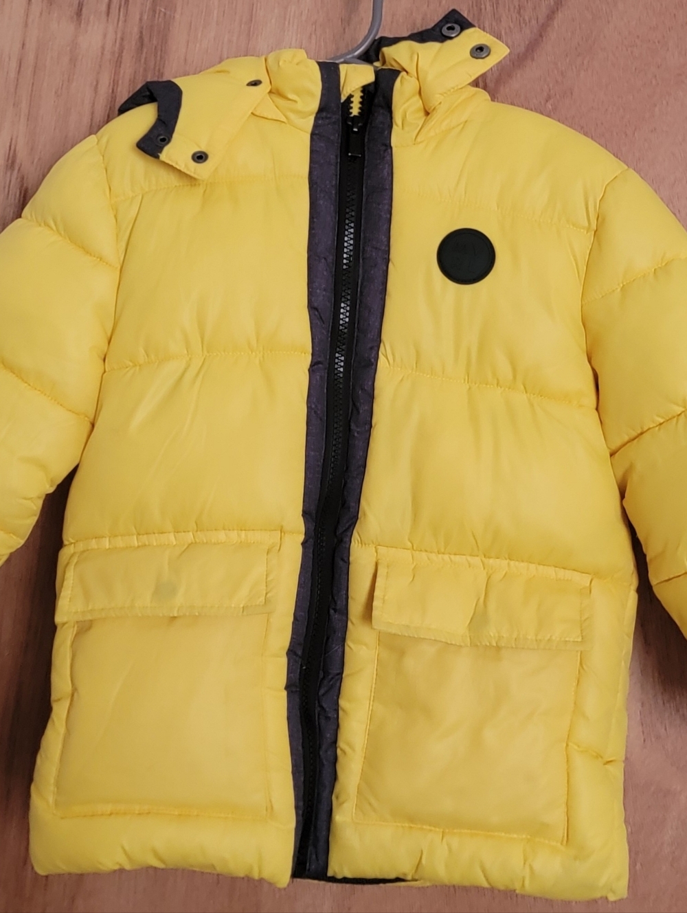 Mayoral yellow hooded puffer coat 4T